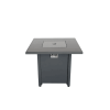 30" Powder-Coated Metal Fire Pit with Smoked Glass Surface