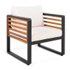 GO Large Size 4-pieces Outdoor Furniture sofa for 5 Person Conversation Set, Garden Sofa Set With Removable Cushion, Metal And Wood Frame Sofa set