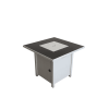 30" Metal Fire Pit with Powder-Coated Finish and Smoked Glass Top