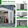 10X8 FT Outdoor Storage Shed, All Weather Metal Sheds with Lockable Doors, Tool Shed for Garden, Patio, Backyard, Lawn, Grey