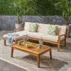 GRENADA L Shape 5pc Acacia Sectional Patio Sofa Set