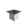 30" Metal Fire Pit with Powder-Coated Finish and Smoked Glass Top