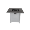 30" Metal Fire Pit with Powder-Coated Finish and Smoked Glass Top