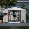 10X8 FT Outdoor Storage Shed, All Weather Metal Sheds with Lockable Doors, Tool Shed for Garden, Patio, Backyard, Lawn, Grey