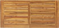 Outdoor Acacia Wood Metal Base Dining Table, Teak
