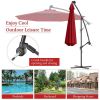 10 Feet Patio Umbrella with Crank and Solar LED Lights
