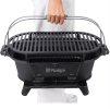 76292981 Small charcoal grill table cast iron frying pan, 100% high quality cast iron, exquisite craftsmanship, outdoor oval cast iron grill