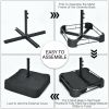 15 Feet Double-Sided Twin Patio Umbrella with Crank and Base