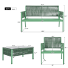 4-Piece Rope Patio Furniture Set, Outdoor Furniture with Tempered Glass Table
